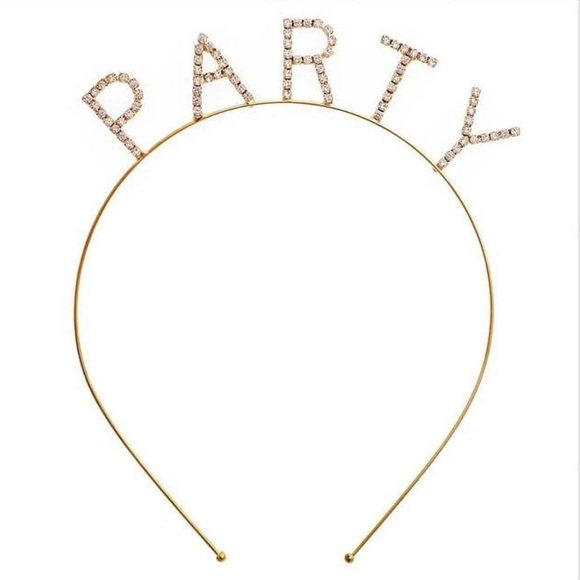 Accessories - Diamond encrusted Party gold metal headband‎